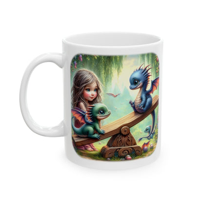 Baby Dragon Coffee Mug - Colorful Fantasy Art Cup, 11oz and 15 oz sizes - Perfect Gift for Dragon Lovers