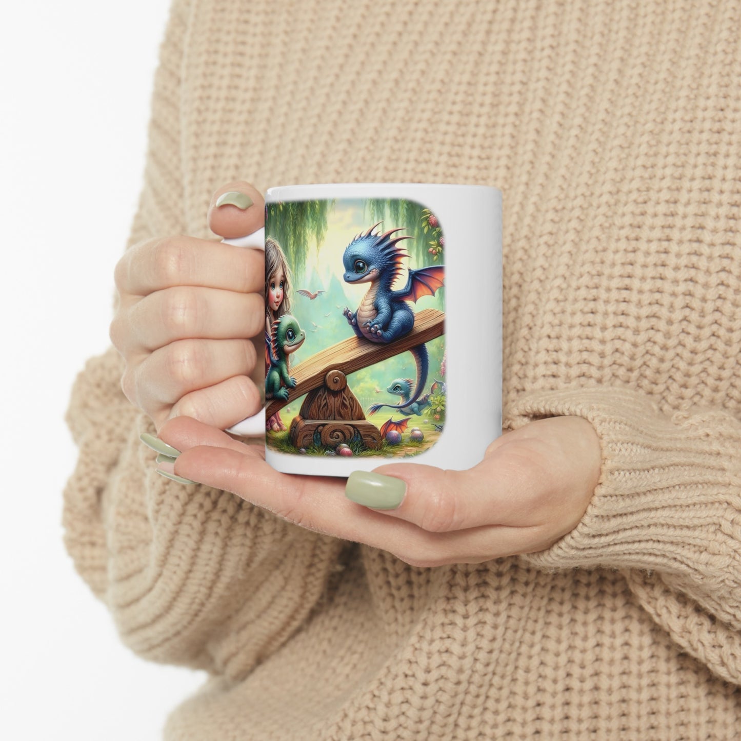 Baby Dragon Coffee Mug - Colorful Fantasy Art Cup, 11oz and 15 oz sizes - Perfect Gift for Dragon Lovers