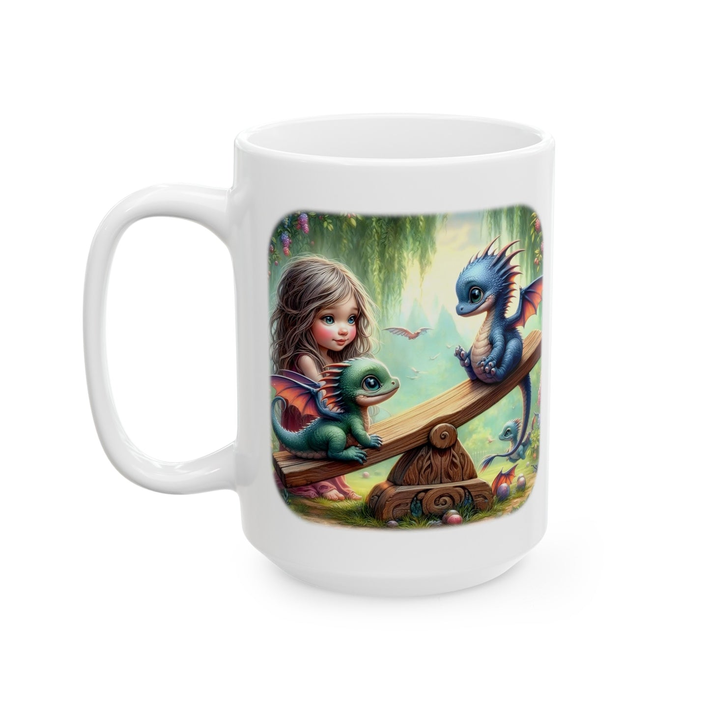 Baby Dragon Coffee Mug - Colorful Fantasy Art Cup, 11oz and 15 oz sizes - Perfect Gift for Dragon Lovers