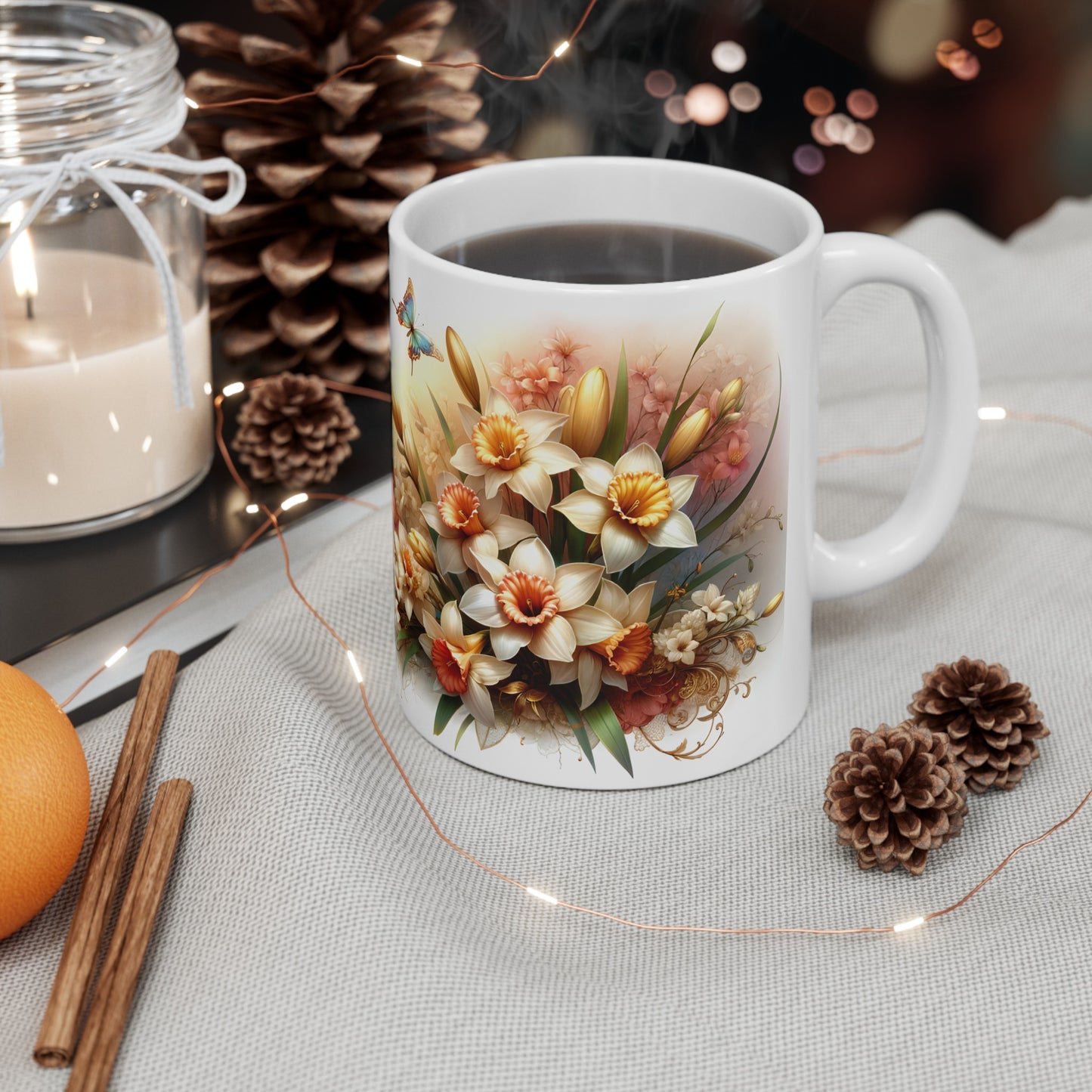 Birth Flower Mug, March - Jonquil, Warmth of Affection