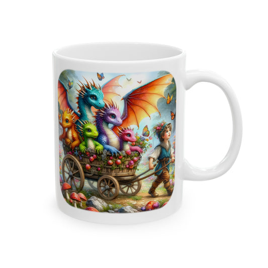 Baby Dragon Coffee Mug - Colorful Fantasy Art Cup, 11oz and 15 oz sizes - Perfect Gift for Dragon Lovers