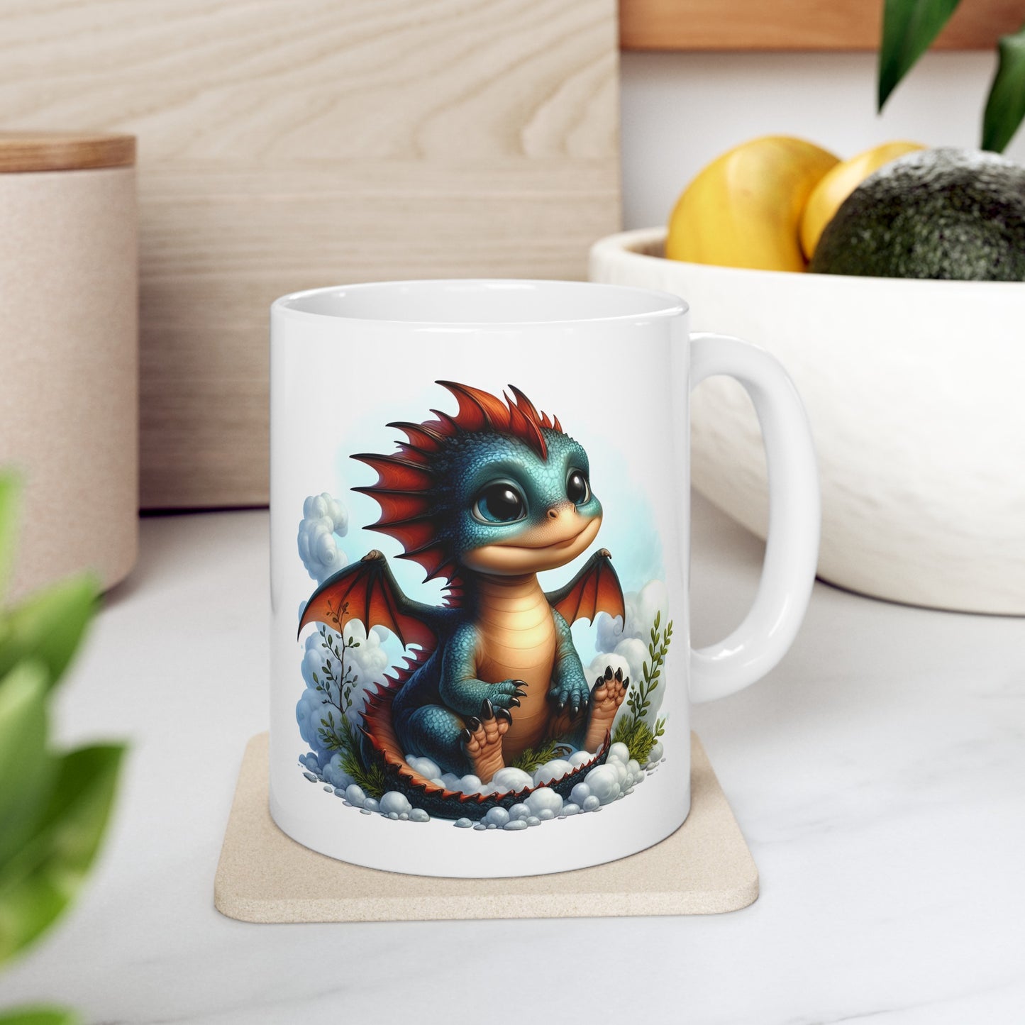 Baby Dragon Coffee Mug - Colorful Fantasy Art Cup, 11oz and 15 oz sizes - Perfect Gift for Dragon Lovers