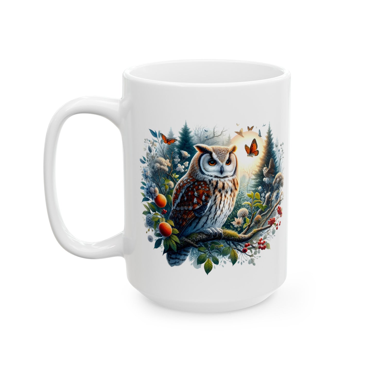 Mystical Owl Mug Collection - Magical Forest Owl Art, Multiple Sizes - Ideal Gift for Nature Enthusiasts