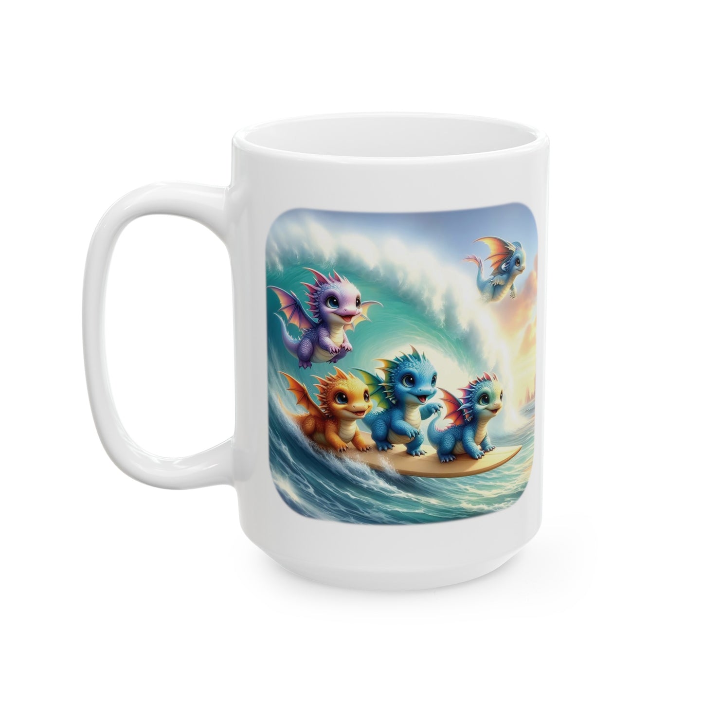 Baby Dragon Coffee Mug - Colorful Fantasy Art Cup, 11oz and 15 oz sizes - Perfect Gift for Dragon Lovers