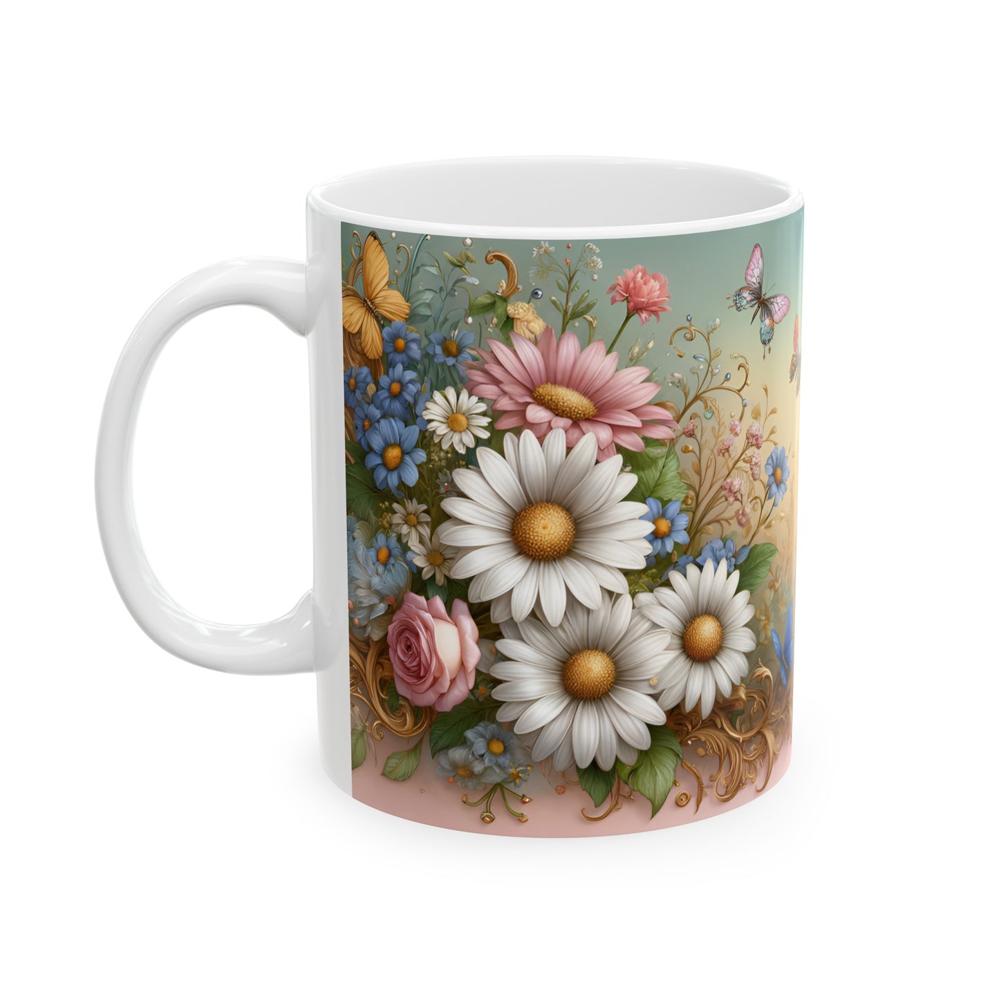 Birth Flower Mug, April - Daisy, Expression of Purity