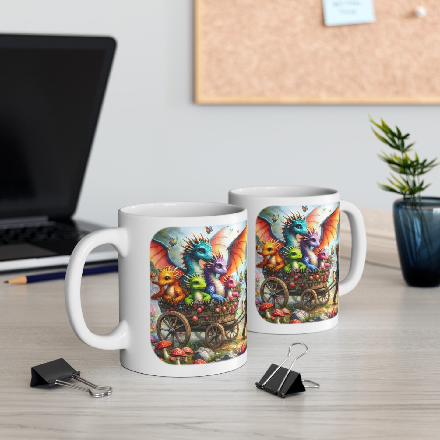 Baby Dragon Coffee Mug - Colorful Fantasy Art Cup, 11oz and 15 oz sizes - Perfect Gift for Dragon Lovers