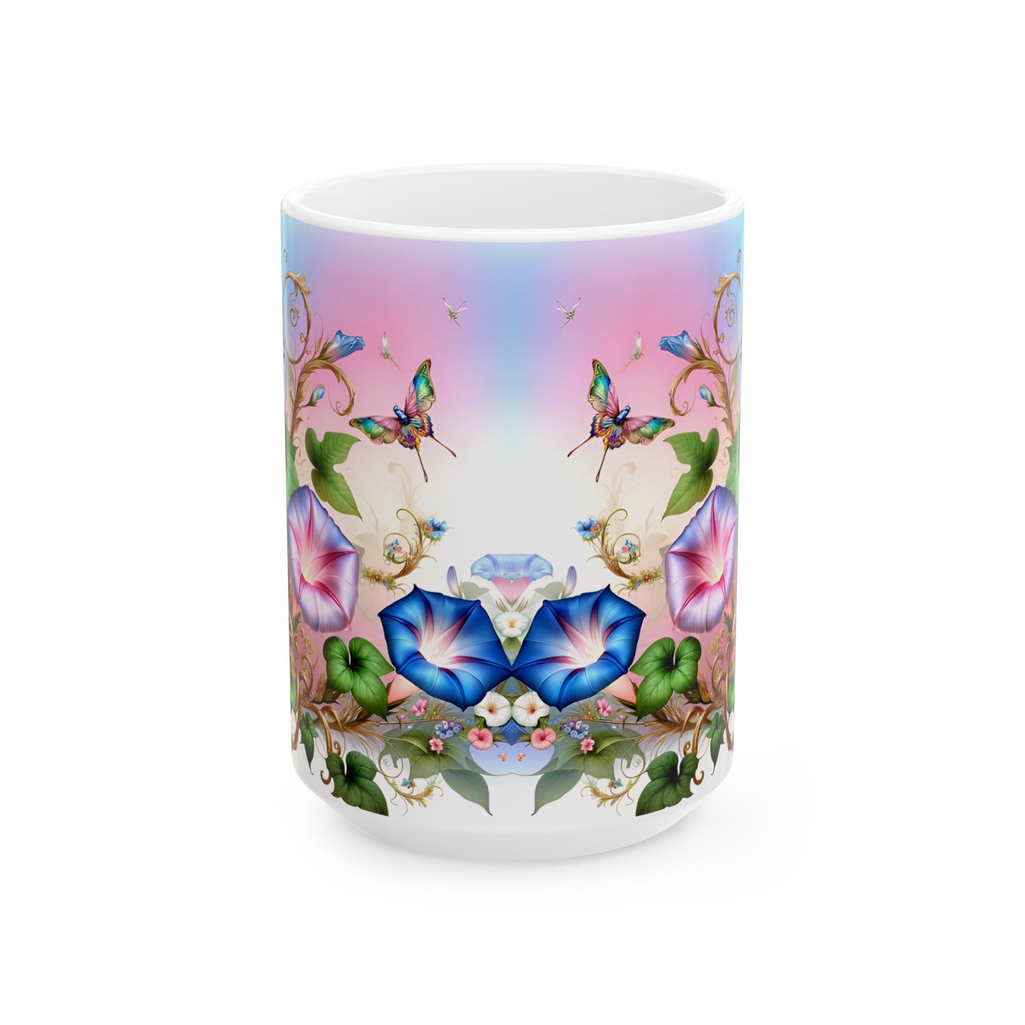 Birth Flower Mug, September - Morning Glory, Renewal and Affection