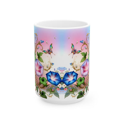 Birth Flower Mug, September - Morning Glory, Renewal and Affection