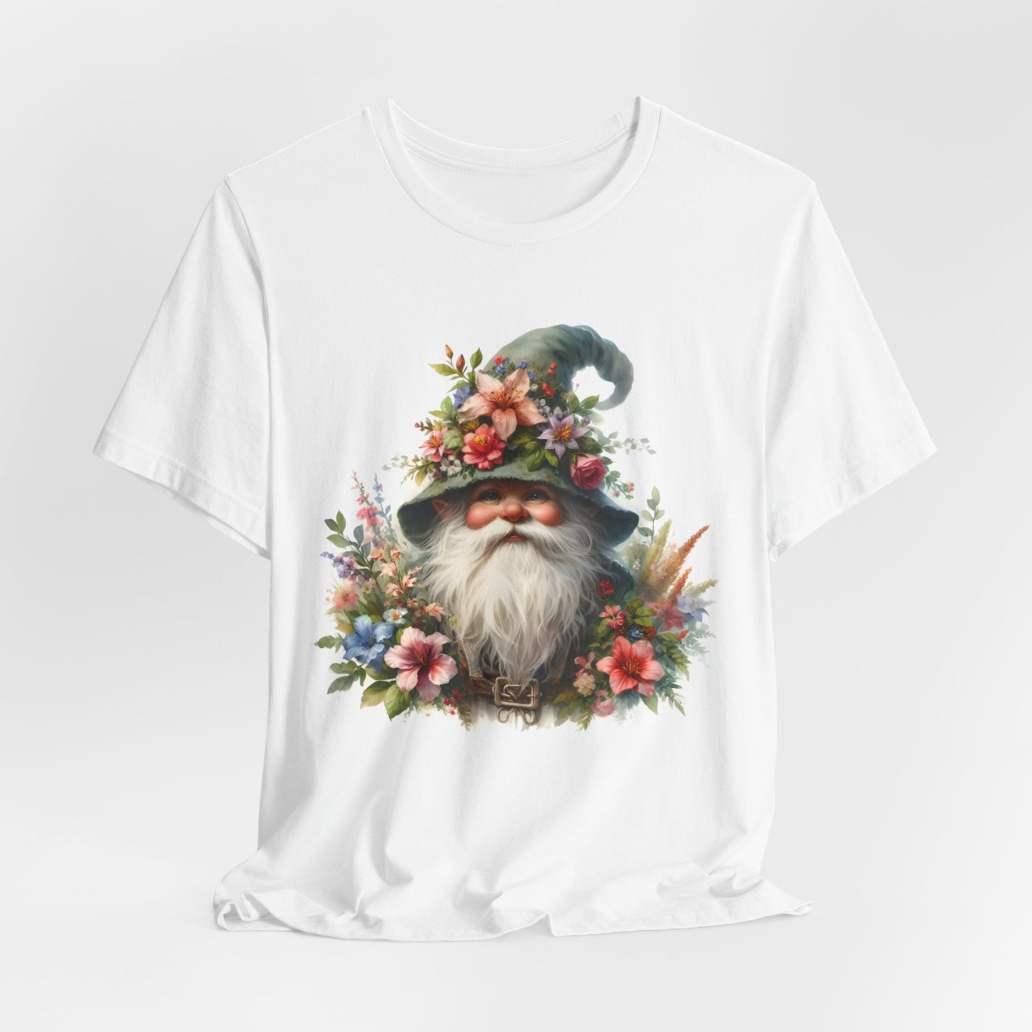 Gnome T-Shirt - Mystical Forest Dweller Art Tee, Unisex, Soft Cotton - Perfect for Garden and Fantasy Fans