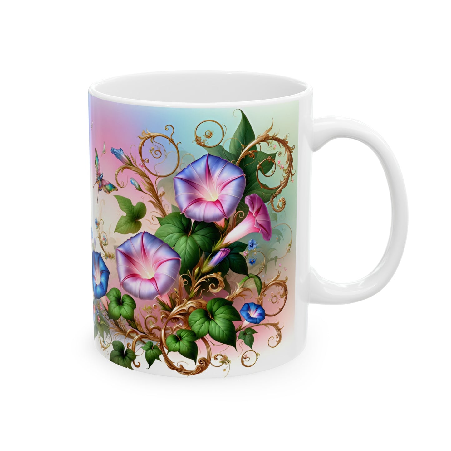 Birth Flower Mug, September - Morning Glory, Renewal and Affection