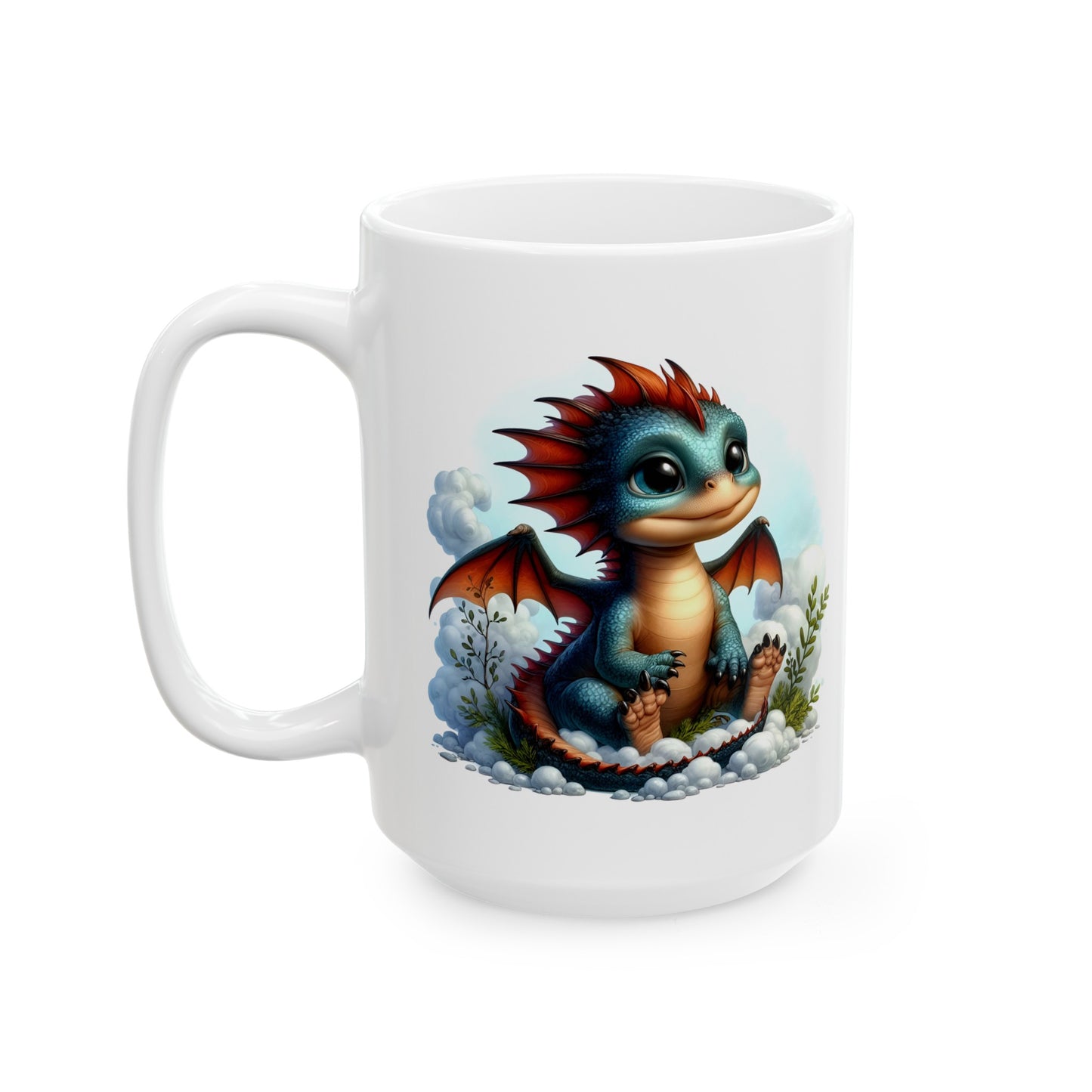 Baby Dragon Coffee Mug - Colorful Fantasy Art Cup, 11oz and 15 oz sizes - Perfect Gift for Dragon Lovers