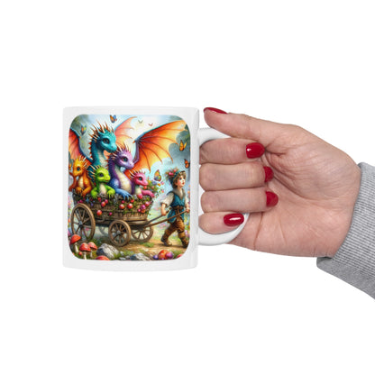 Baby Dragon Coffee Mug - Colorful Fantasy Art Cup, 11oz and 15 oz sizes - Perfect Gift for Dragon Lovers