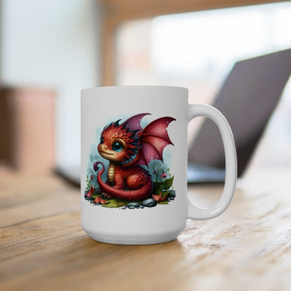 Baby Dragon Coffee Mug - Colorful Fantasy Art Cup, 11oz - Perfect Gift for Dragon Lovers