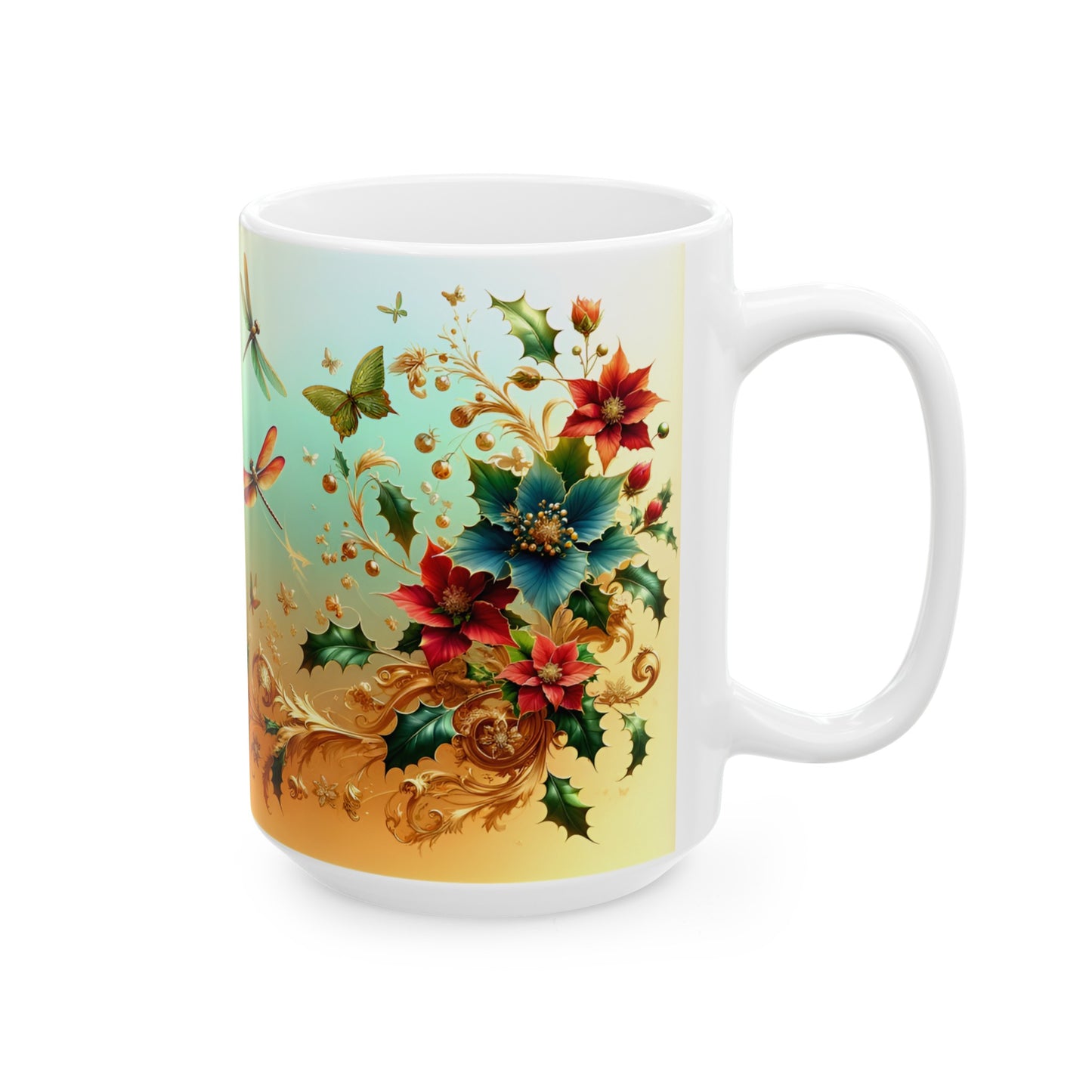 Birth Flower Mug, December - Holly, Defense and Eternal Life