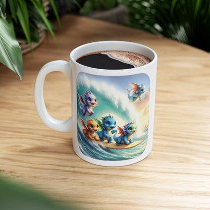 Baby Dragon Coffee Mug - Colorful Fantasy Art Cup, 11oz and 15 oz sizes - Perfect Gift for Dragon Lovers