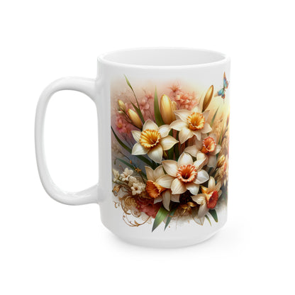 Birth Flower Mug, March - Jonquil, Warmth of Affection