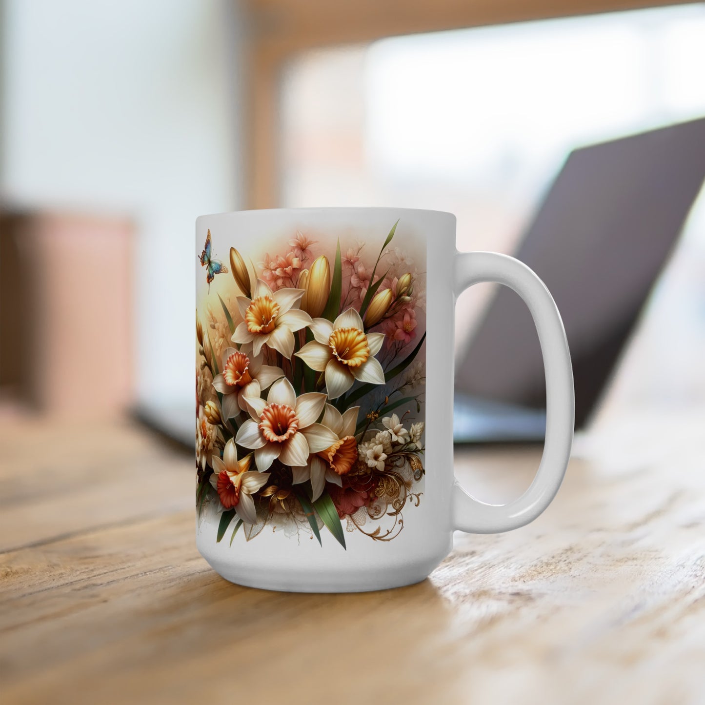 Birth Flower Mug, March - Jonquil, Warmth of Affection