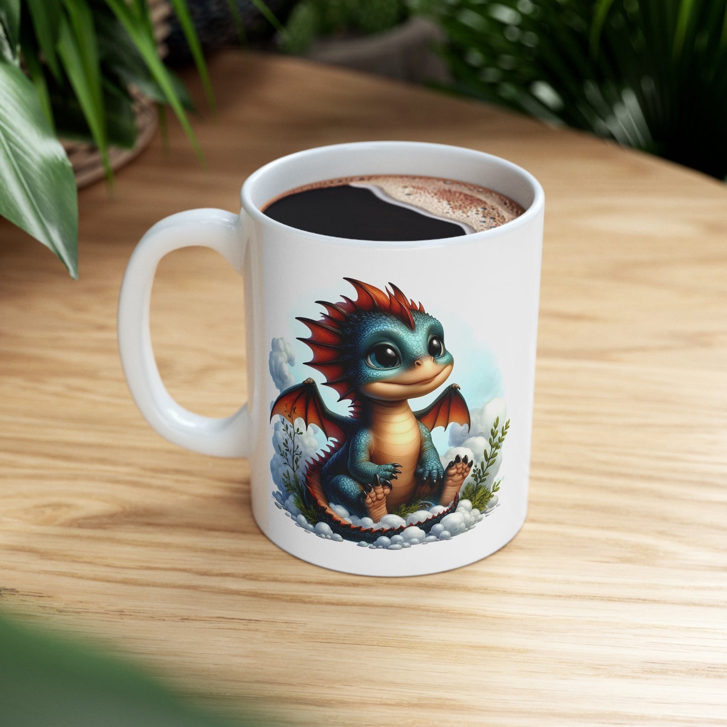 Baby Dragon Coffee Mug - Colorful Fantasy Art Cup, 11oz and 15 oz sizes - Perfect Gift for Dragon Lovers