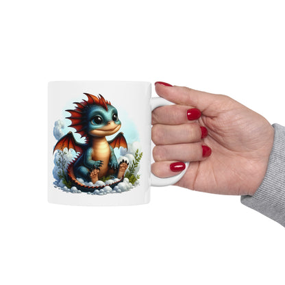 Baby Dragon Coffee Mug - Colorful Fantasy Art Cup, 11oz and 15 oz sizes - Perfect Gift for Dragon Lovers