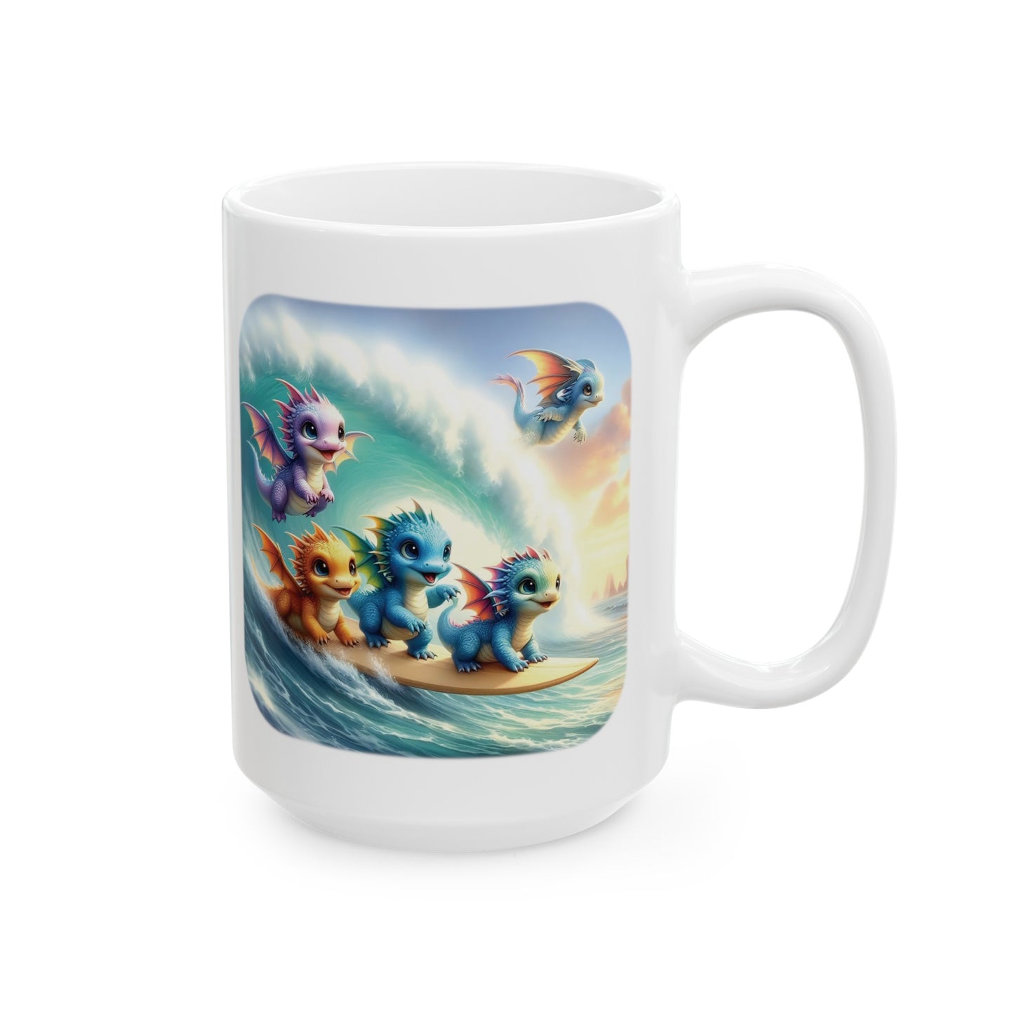 Baby Dragon Coffee Mug - Colorful Fantasy Art Cup, 11oz and 15 oz sizes - Perfect Gift for Dragon Lovers