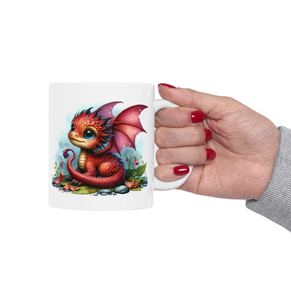 Baby Dragon Coffee Mug - Colorful Fantasy Art Cup, 11oz - Perfect Gift for Dragon Lovers