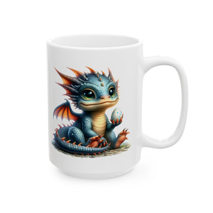 Baby Dragon Coffee Mug - Colorful Fantasy Art Cup, 11oz and 15 oz sizes - Perfect Gift for Dragon Lovers