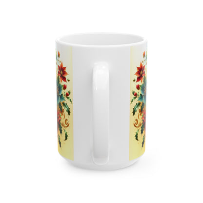 Birth Flower Mug, December - Holly, Defense and Eternal Life