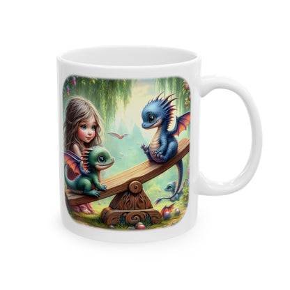 Baby Dragon Coffee Mug - Colorful Fantasy Art Cup, 11oz and 15 oz sizes - Perfect Gift for Dragon Lovers