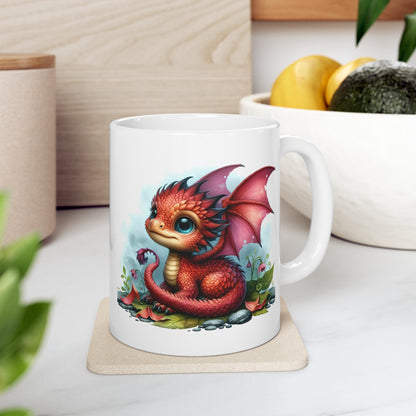 Baby Dragon Coffee Mug - Colorful Fantasy Art Cup, 11oz - Perfect Gift for Dragon Lovers