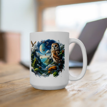 Mystical Owl Mug Collection - Magical Forest Owl Art, Multiple Sizes - Ideal Gift for Nature Enthusiasts