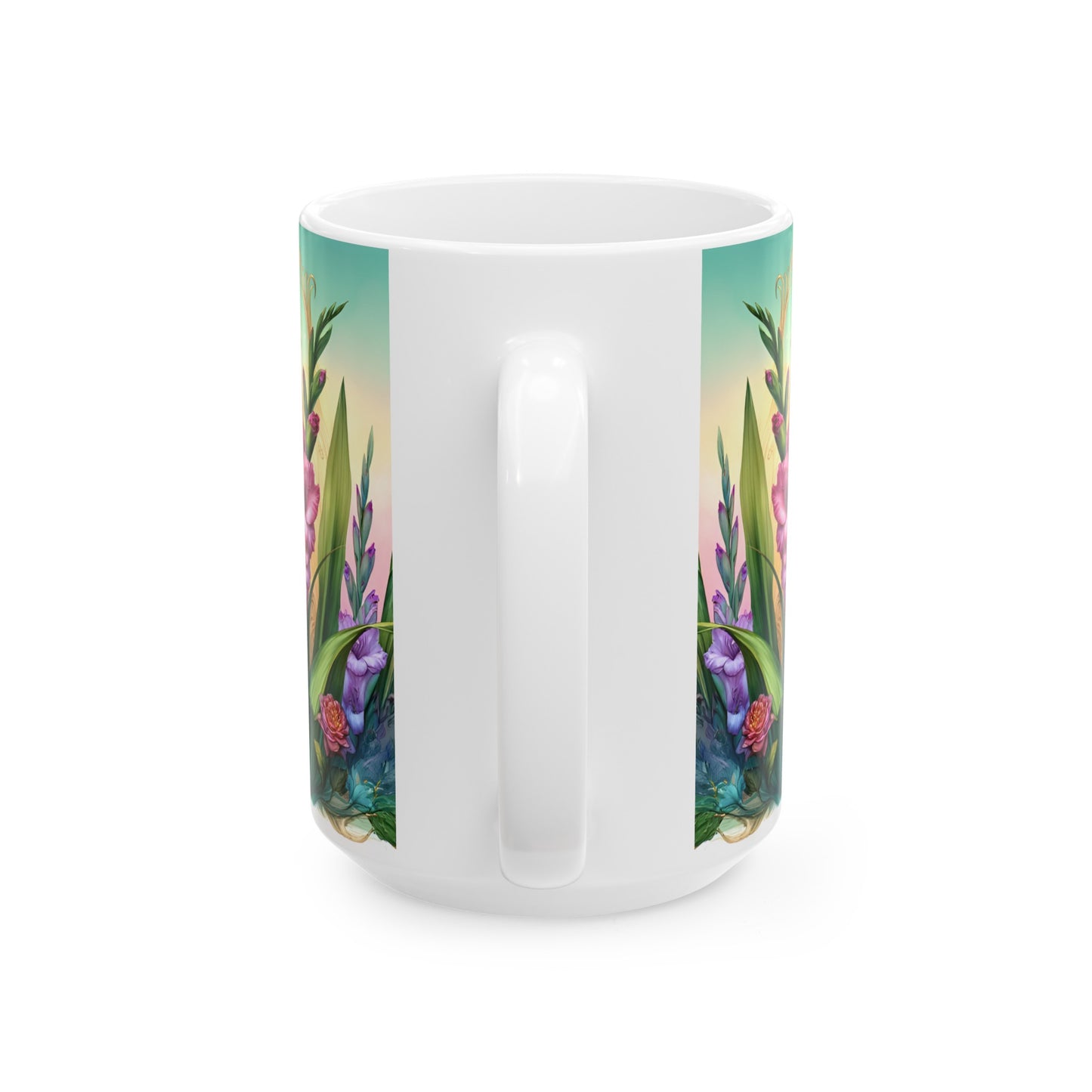 Birth Flower Mug, August - Gladiolus, Strength and Integrity