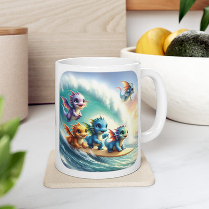 Baby Dragon Coffee Mug - Colorful Fantasy Art Cup, 11oz and 15 oz sizes - Perfect Gift for Dragon Lovers