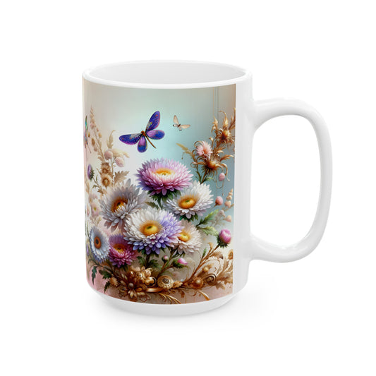 Birth Flower Mug, September - Aster, Blossom of Wisdom