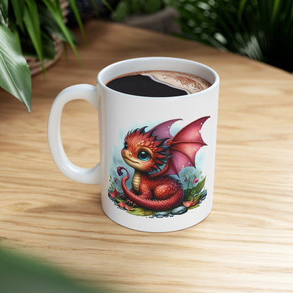 Baby Dragon Coffee Mug - Colorful Fantasy Art Cup, 11oz - Perfect Gift for Dragon Lovers