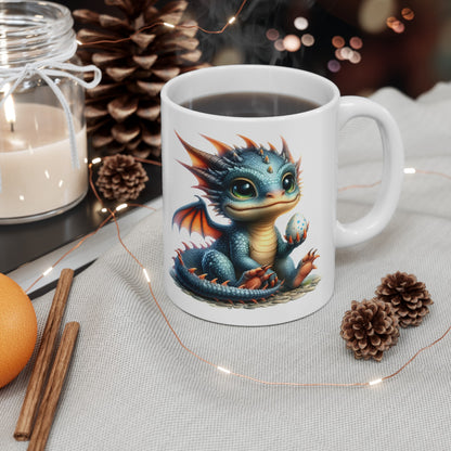 Baby Dragon Coffee Mug - Colorful Fantasy Art Cup, 11oz and 15 oz sizes - Perfect Gift for Dragon Lovers