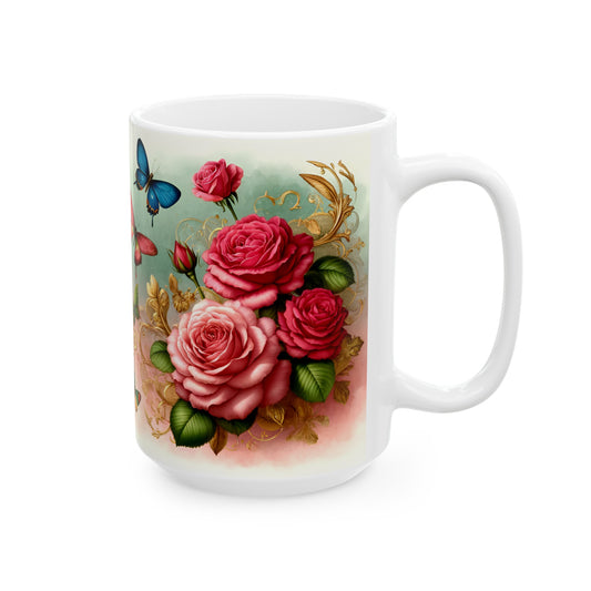 Birth Flower Mug, June - Rose, Deep Love and Beauty