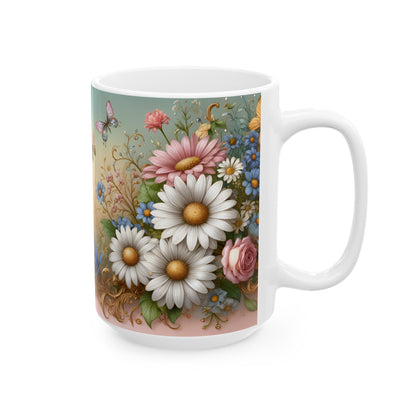 Birth Flower Mug, April - Daisy, Expression of Purity