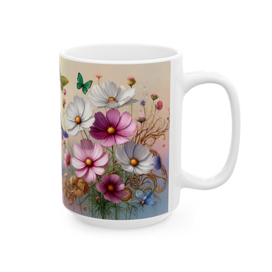 Birth Flower Mug, October - Cosmos, Harmony and Beauty