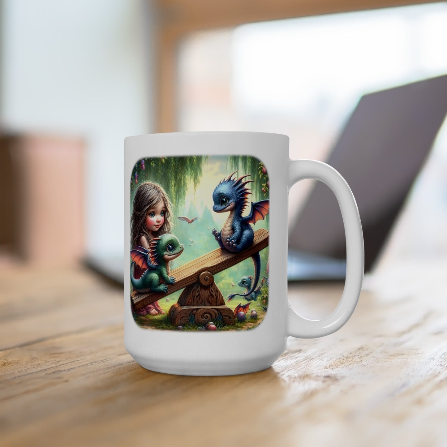 Baby Dragon Coffee Mug - Colorful Fantasy Art Cup, 11oz and 15 oz sizes - Perfect Gift for Dragon Lovers