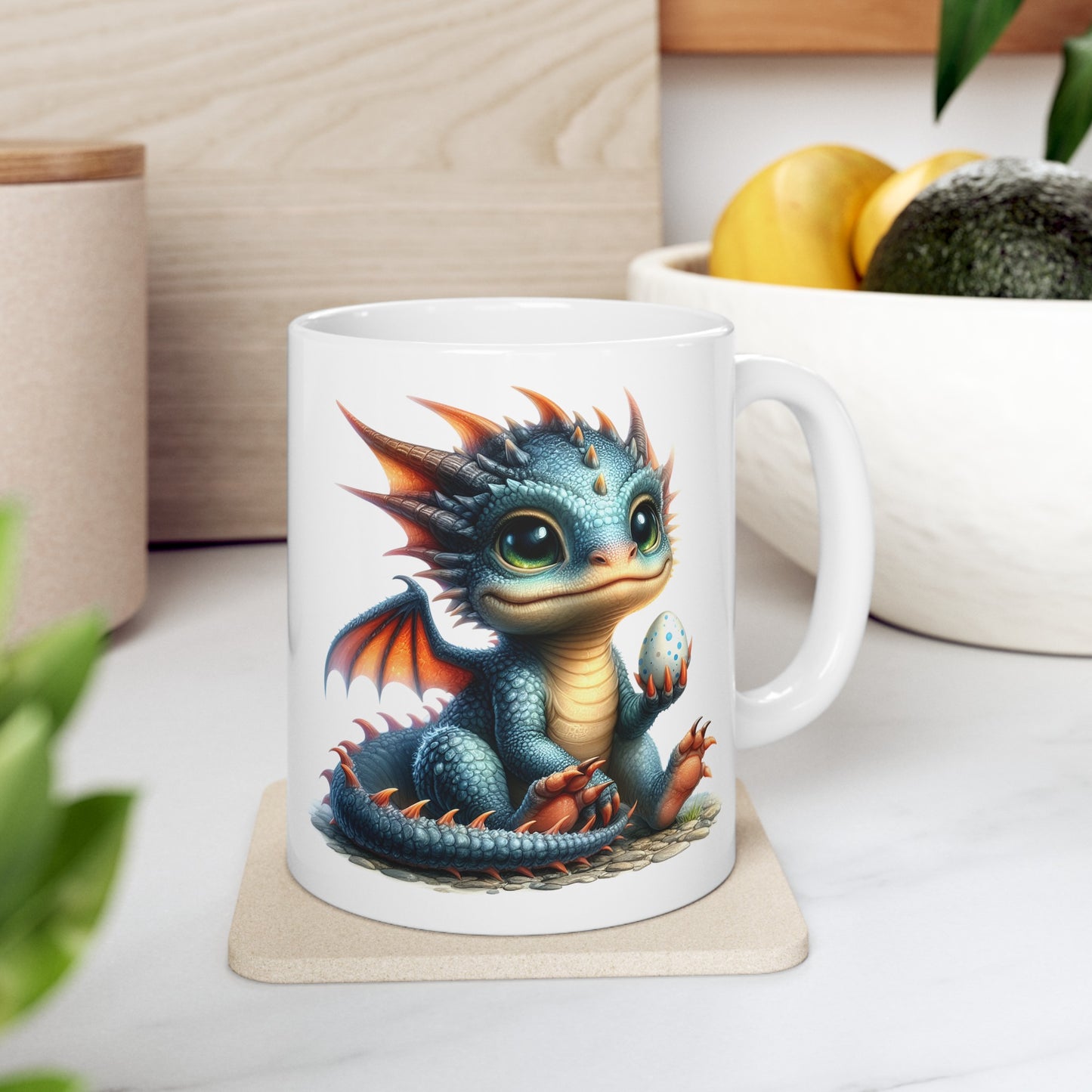 Baby Dragon Coffee Mug - Colorful Fantasy Art Cup, 11oz and 15 oz sizes - Perfect Gift for Dragon Lovers