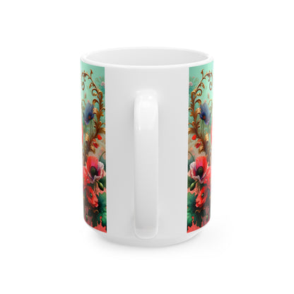 Birth Flower Mug, August - Poppy, Peace and Remembrance