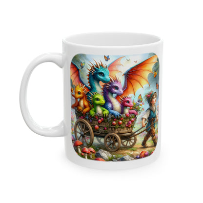 Baby Dragon Coffee Mug - Colorful Fantasy Art Cup, 11oz and 15 oz sizes - Perfect Gift for Dragon Lovers