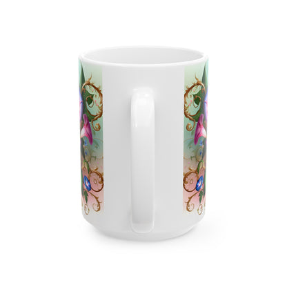 Birth Flower Mug, September - Morning Glory, Renewal and Affection