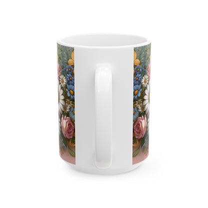 Birth Flower Mug, April - Daisy, Expression of Purity