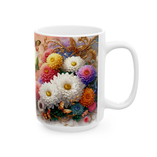 Birth Flower Mug, November - Chrysanthemum, Loyalty and Honesty