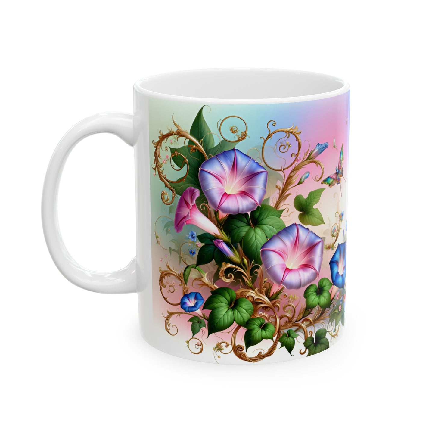 Birth Flower Mug, September - Morning Glory, Renewal and Affection